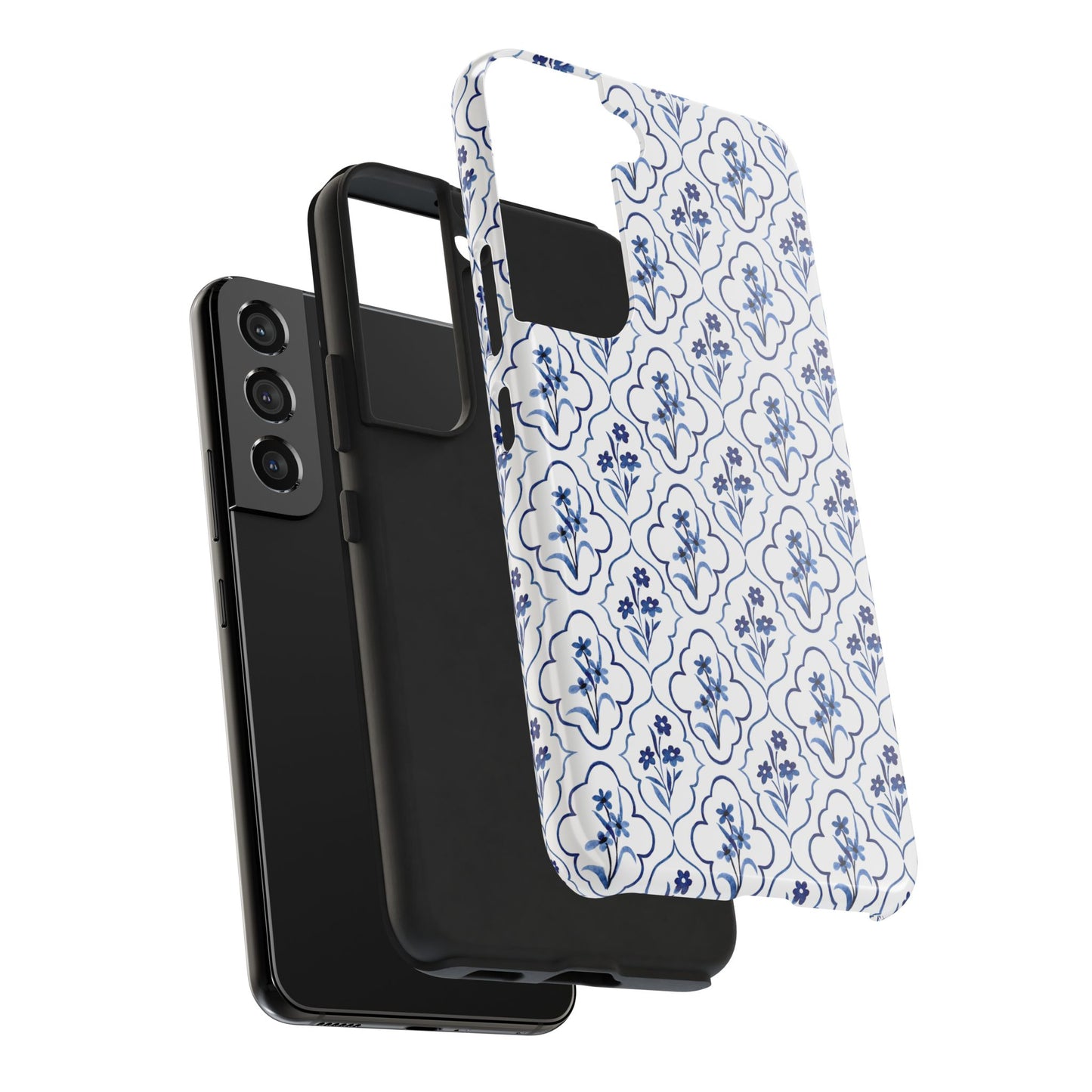 Indigo Floral Tile Phone Case