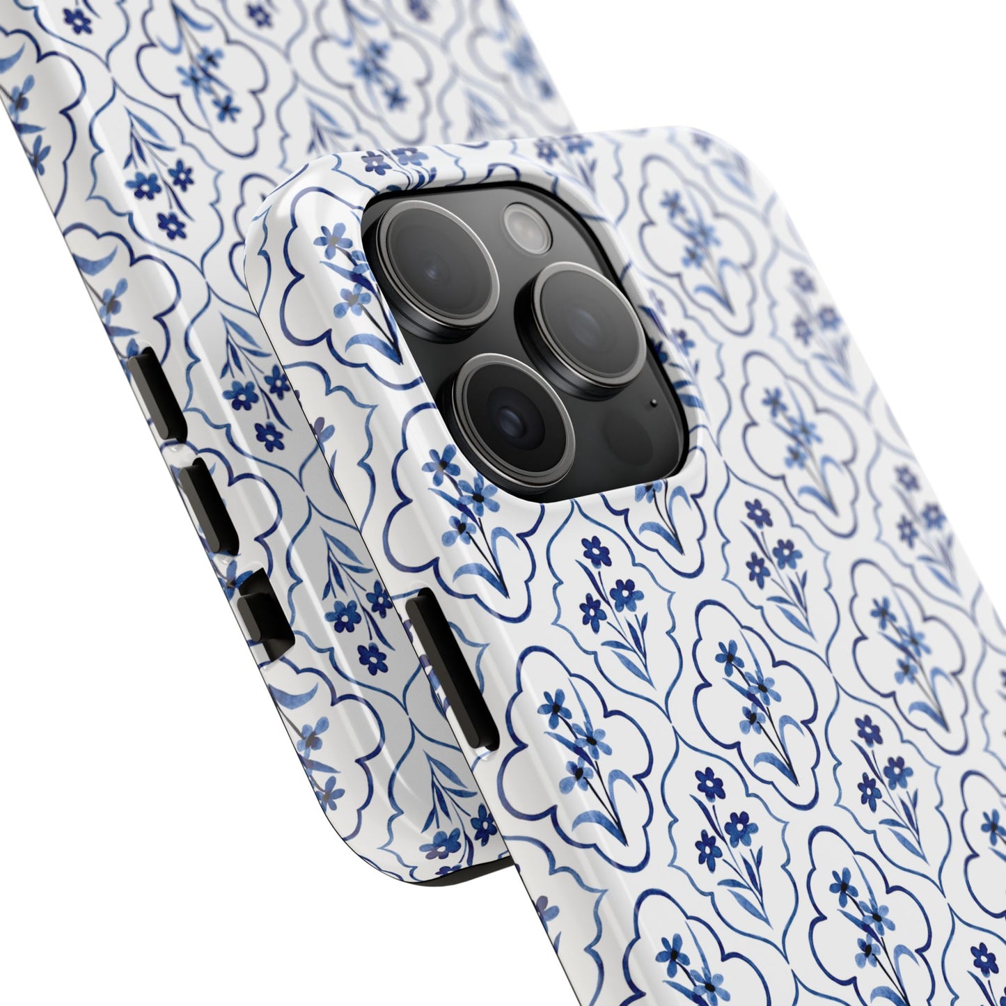 Indigo Floral Tile Phone Case