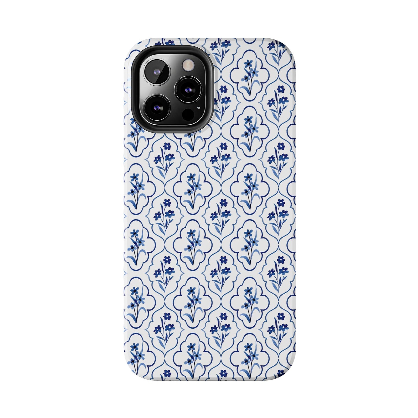 Indigo Floral Tile Phone Case
