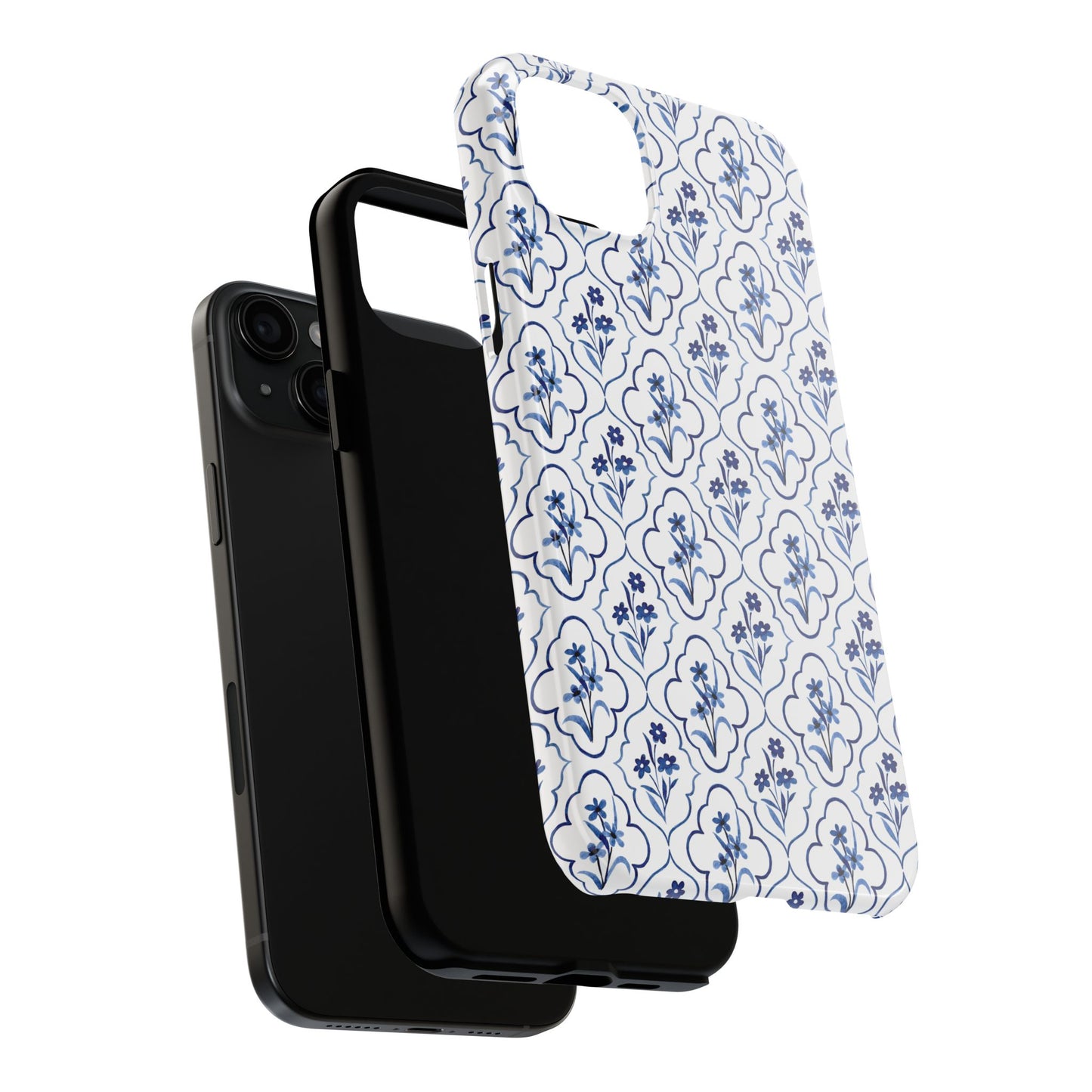 Indigo Floral Tile Phone Case