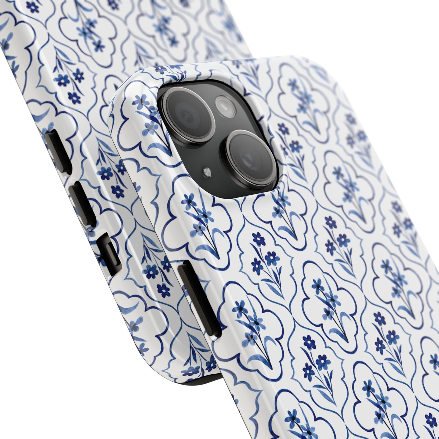Indigo Floral Tile Phone Case