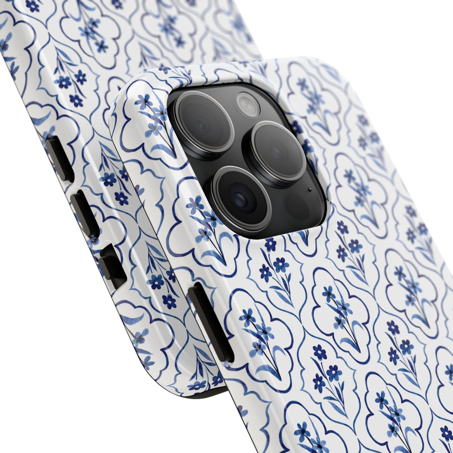 Indigo Floral Tile Phone Case