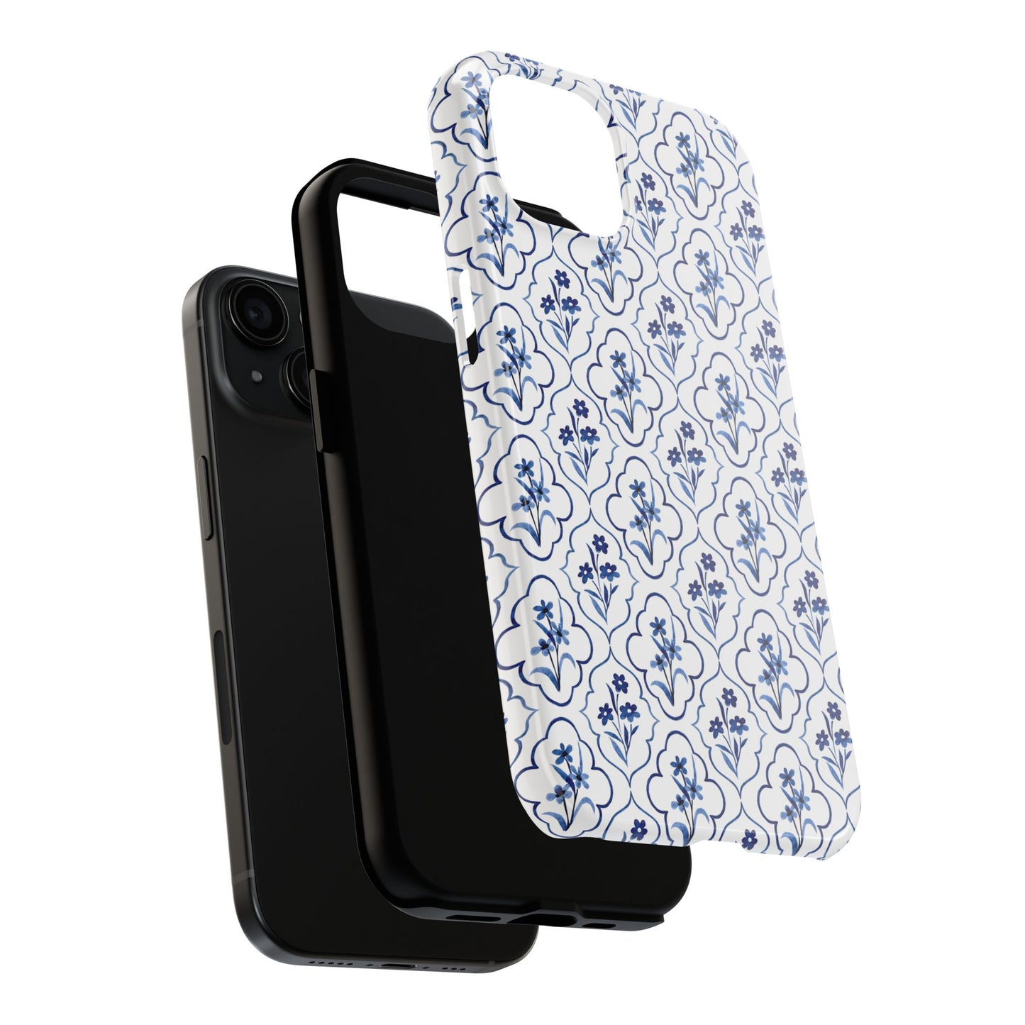 Indigo Floral Tile Phone Case