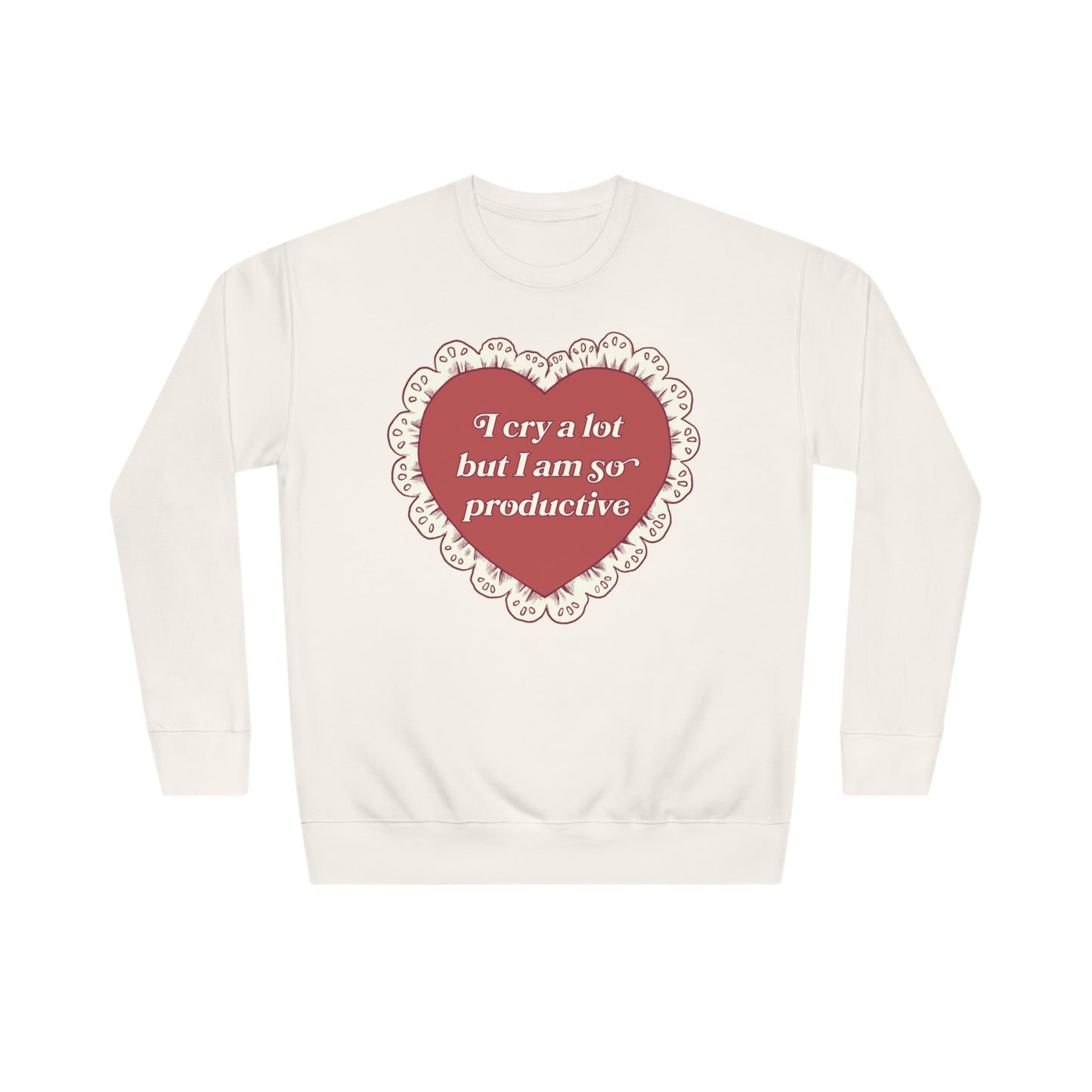 So Productive Lace Heart Crewneck