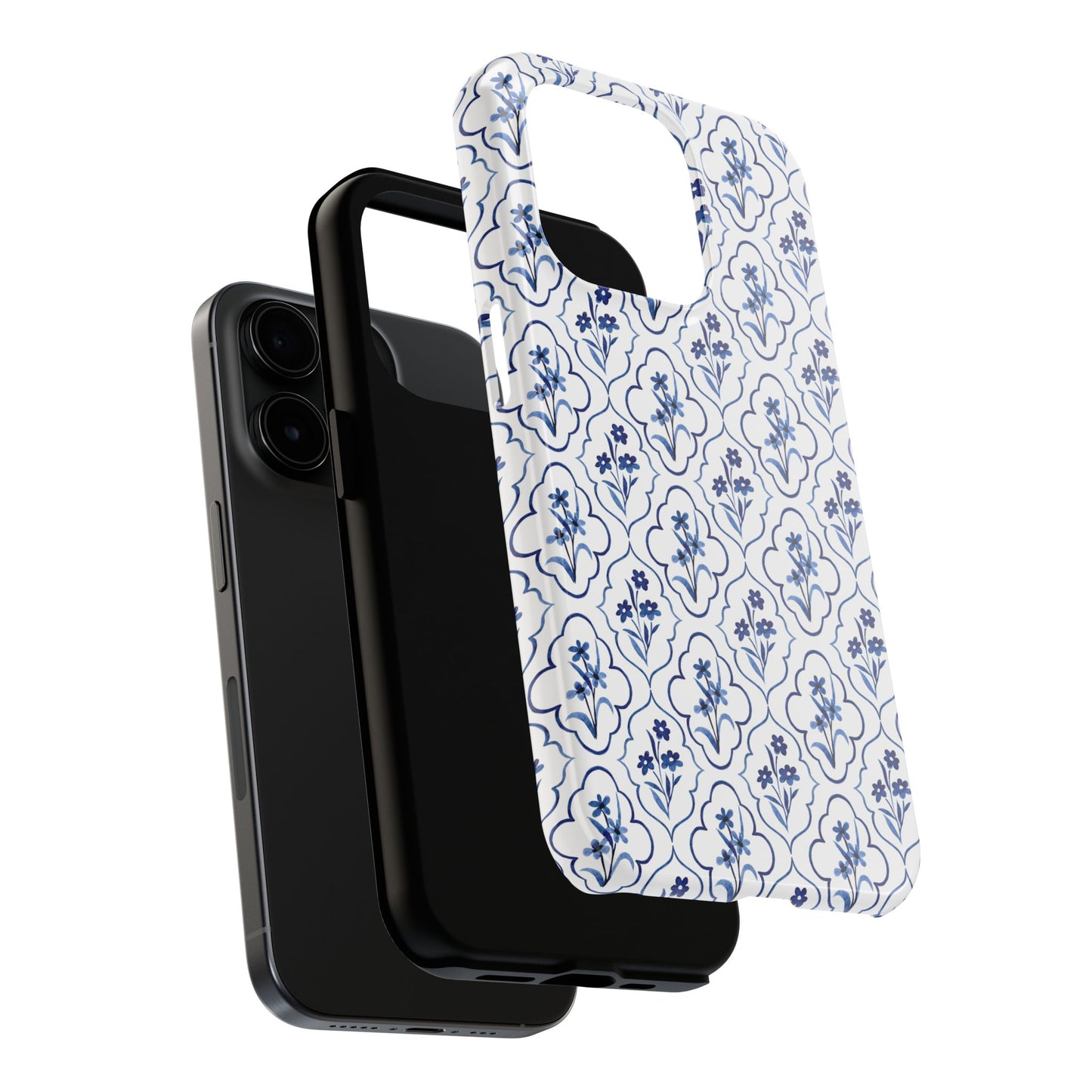 Indigo Floral Tile Phone Case