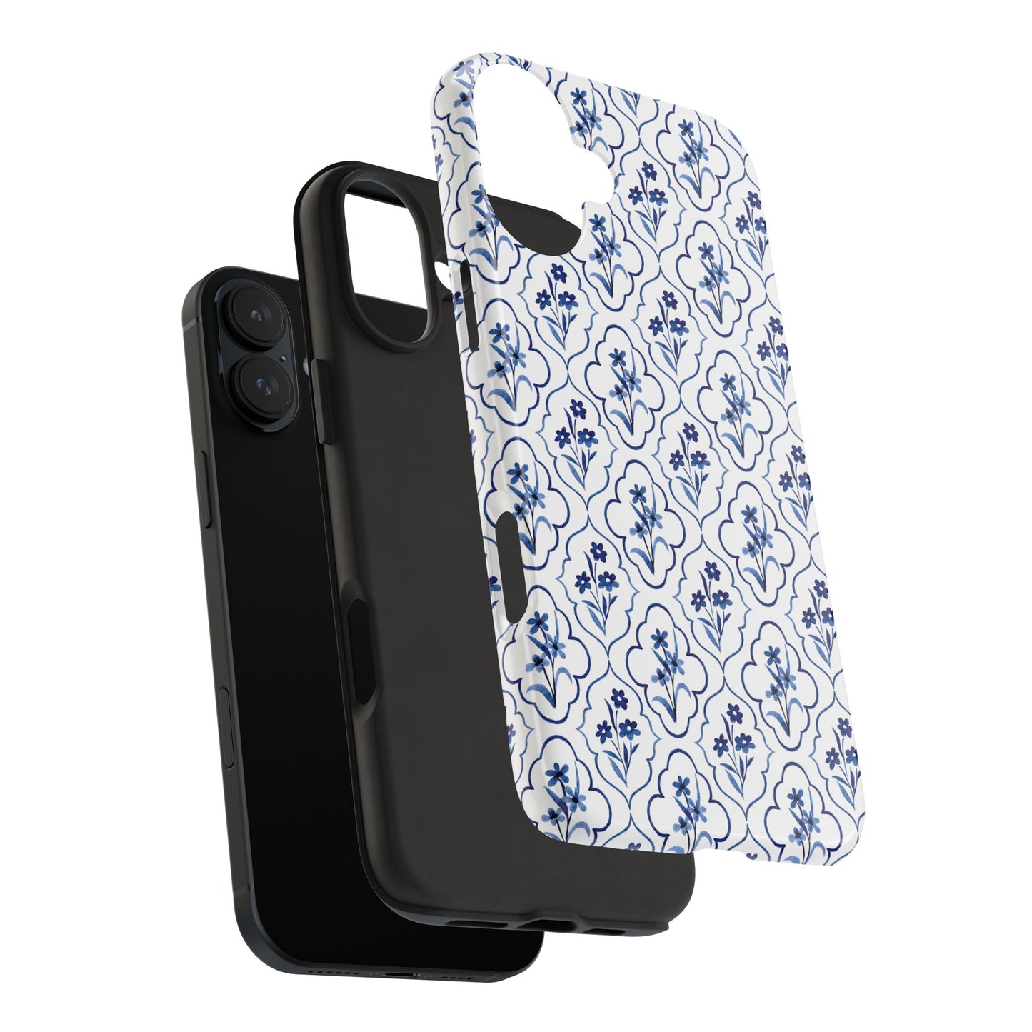 Indigo Floral Tile Phone Case