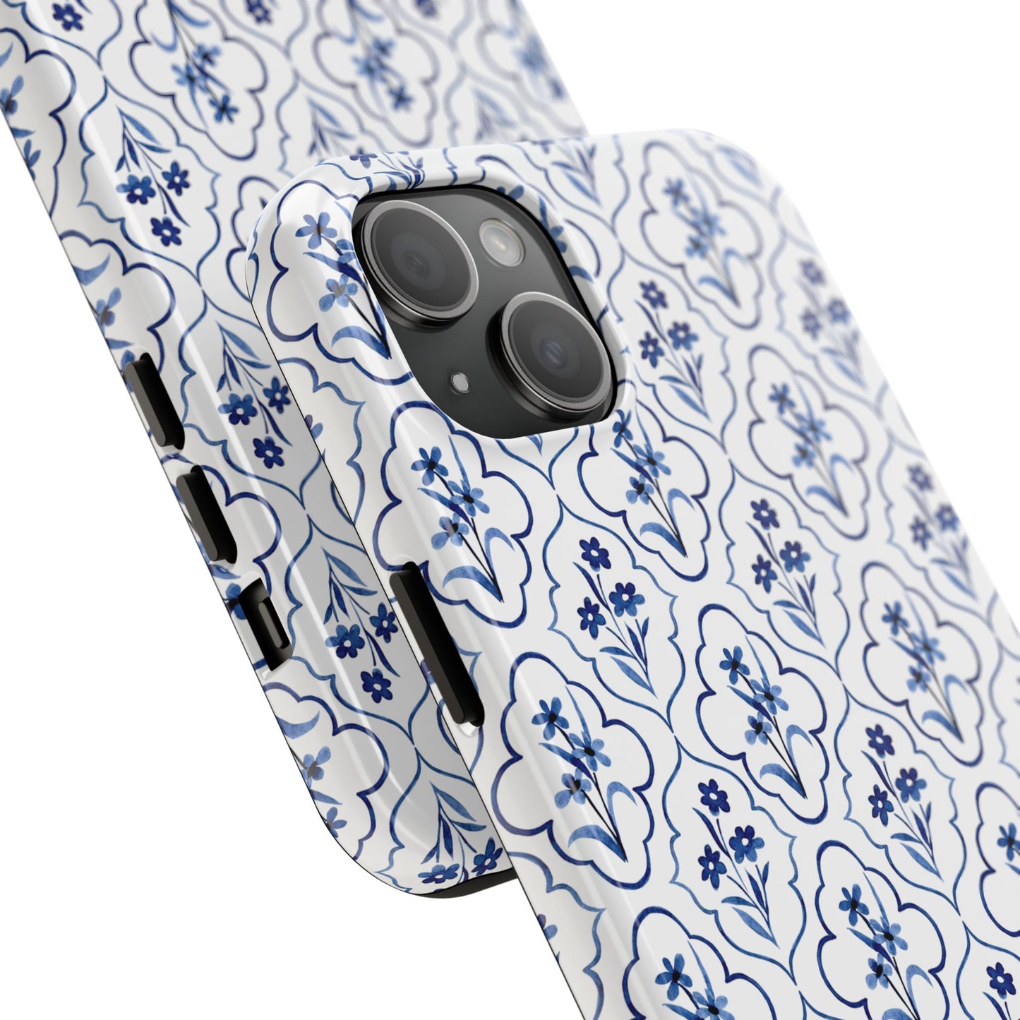 Indigo Floral Tile Phone Case