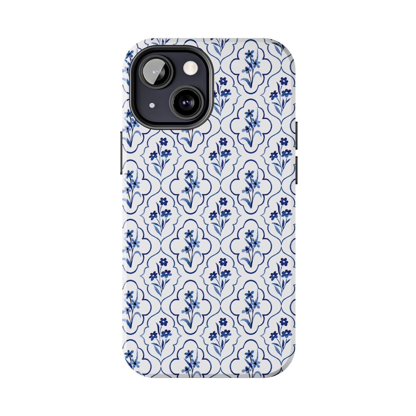 Indigo Floral Tile Phone Case