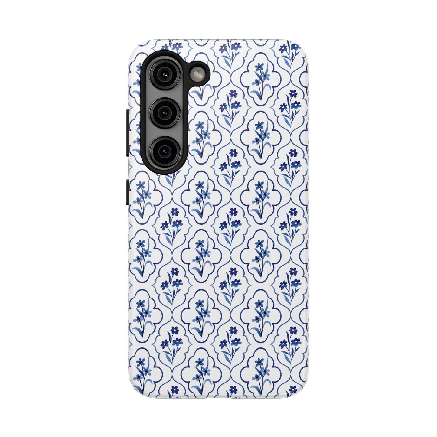 Indigo Floral Tile Phone Case