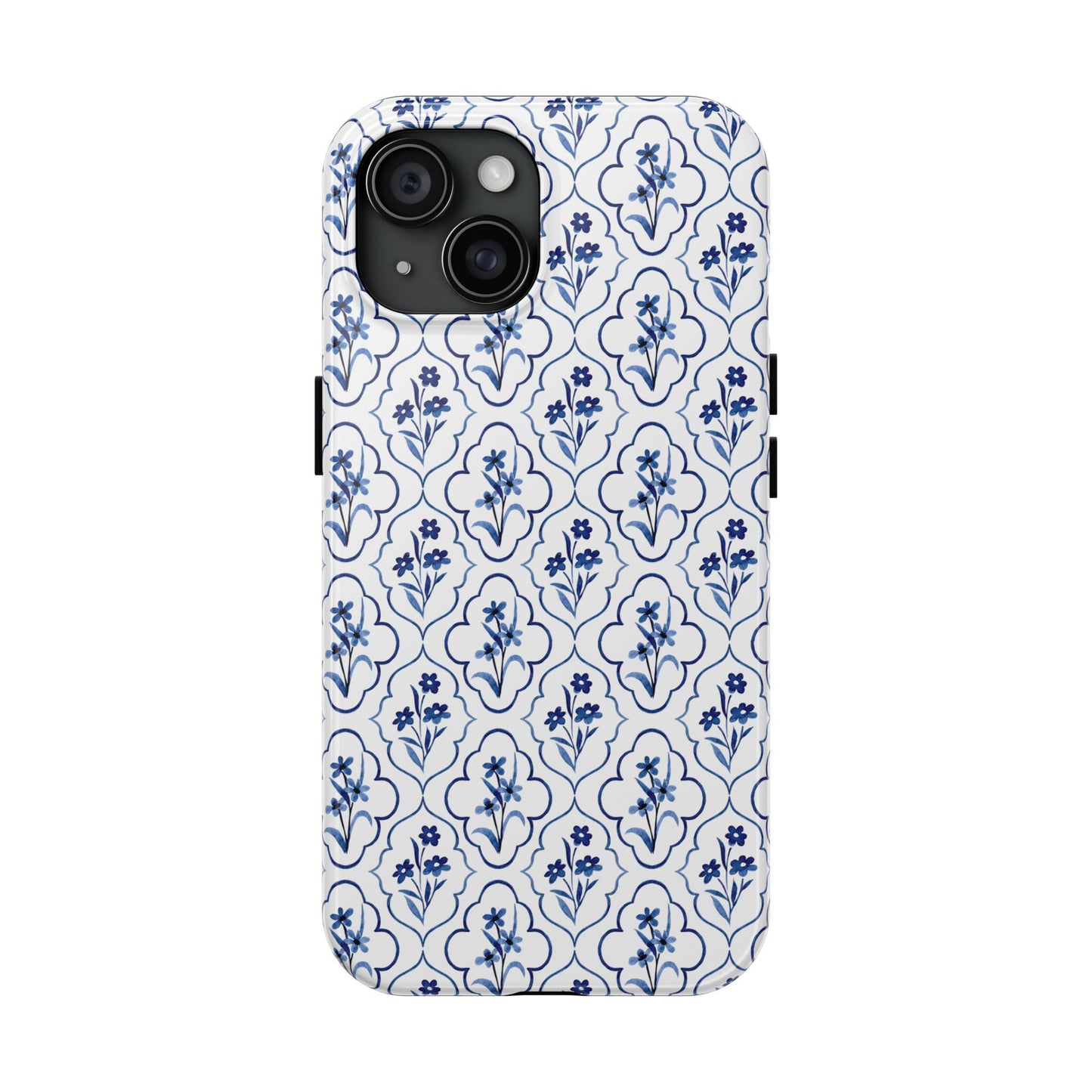 Indigo Floral Tile Phone Case