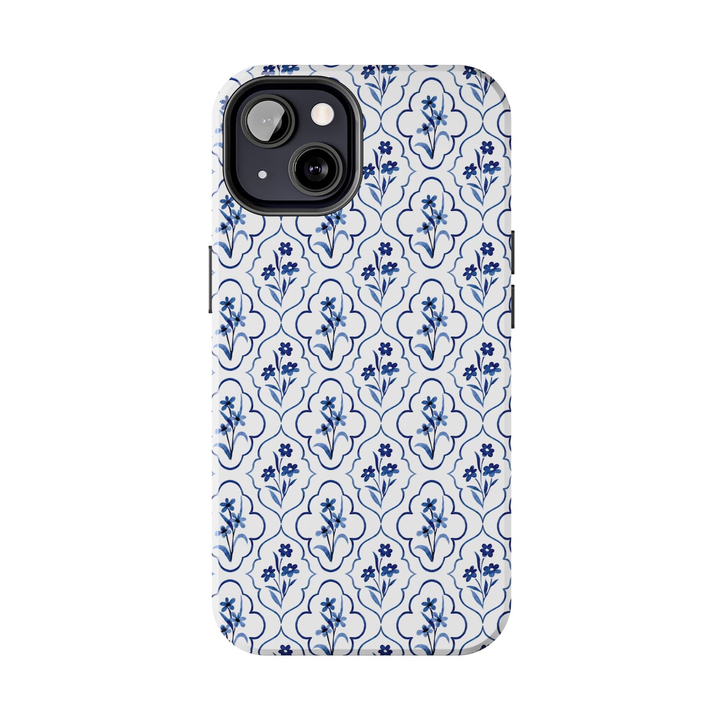 Indigo Floral Tile Phone Case