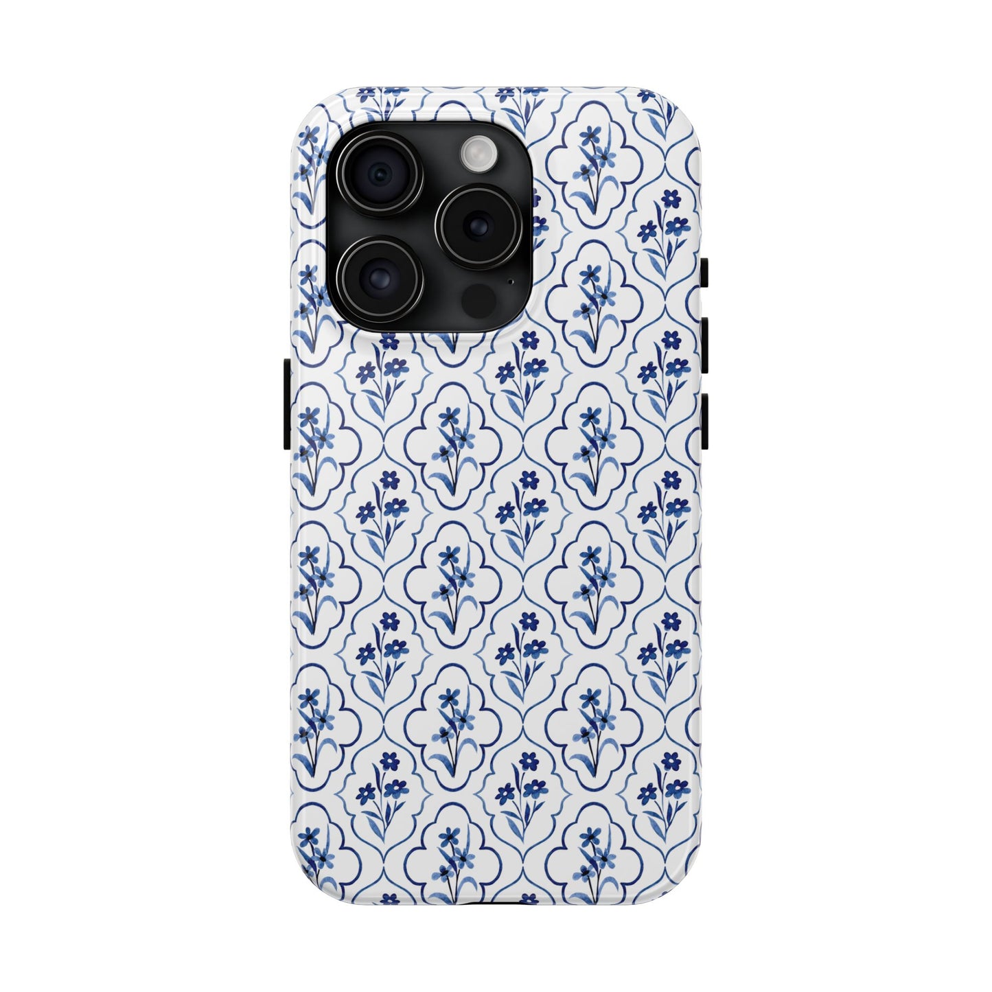 Indigo Floral Tile Phone Case