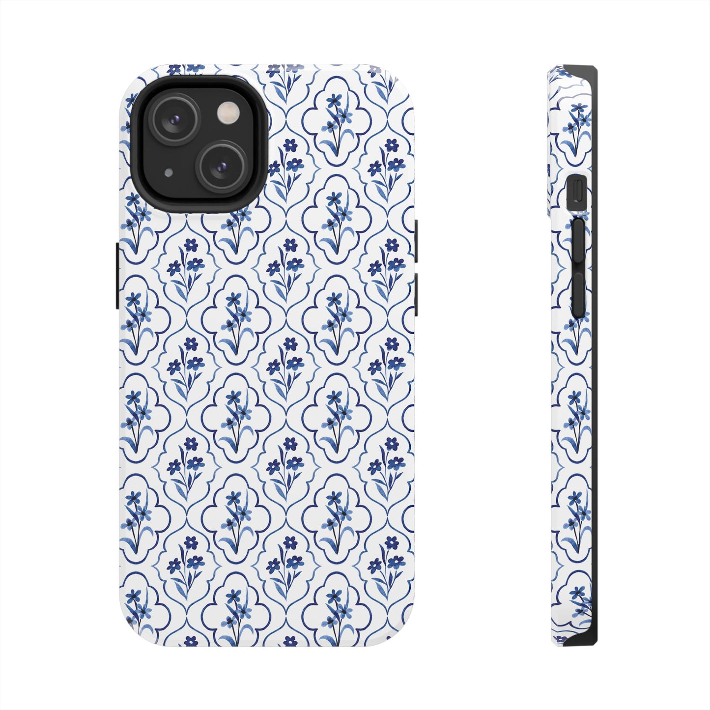 Indigo Floral Tile Phone Case