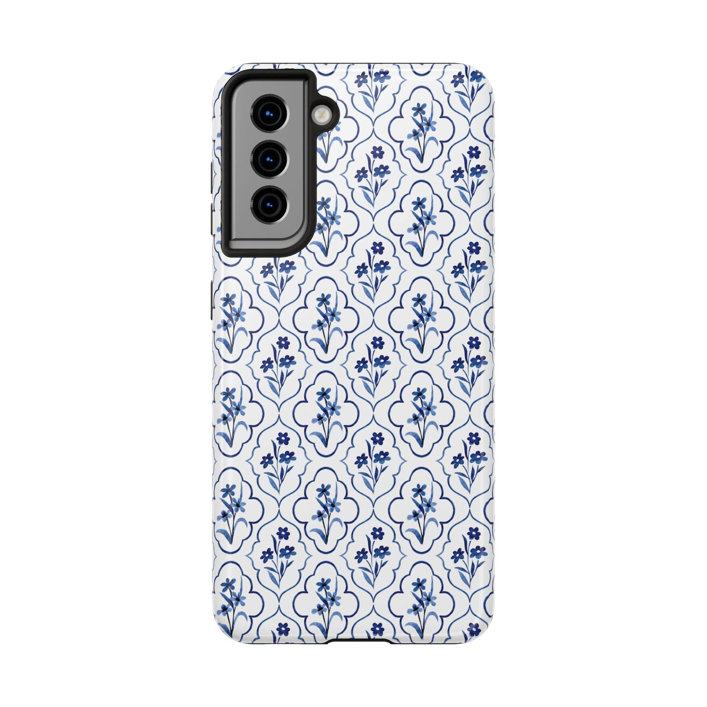 Indigo Floral Tile Phone Case