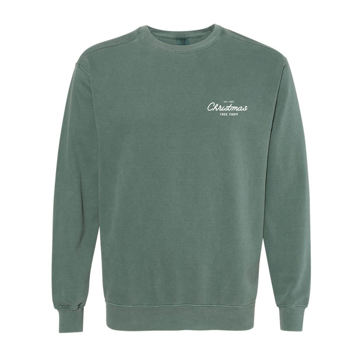 Christmas Tree Farm Embroidered Comfort Colors Crewneck