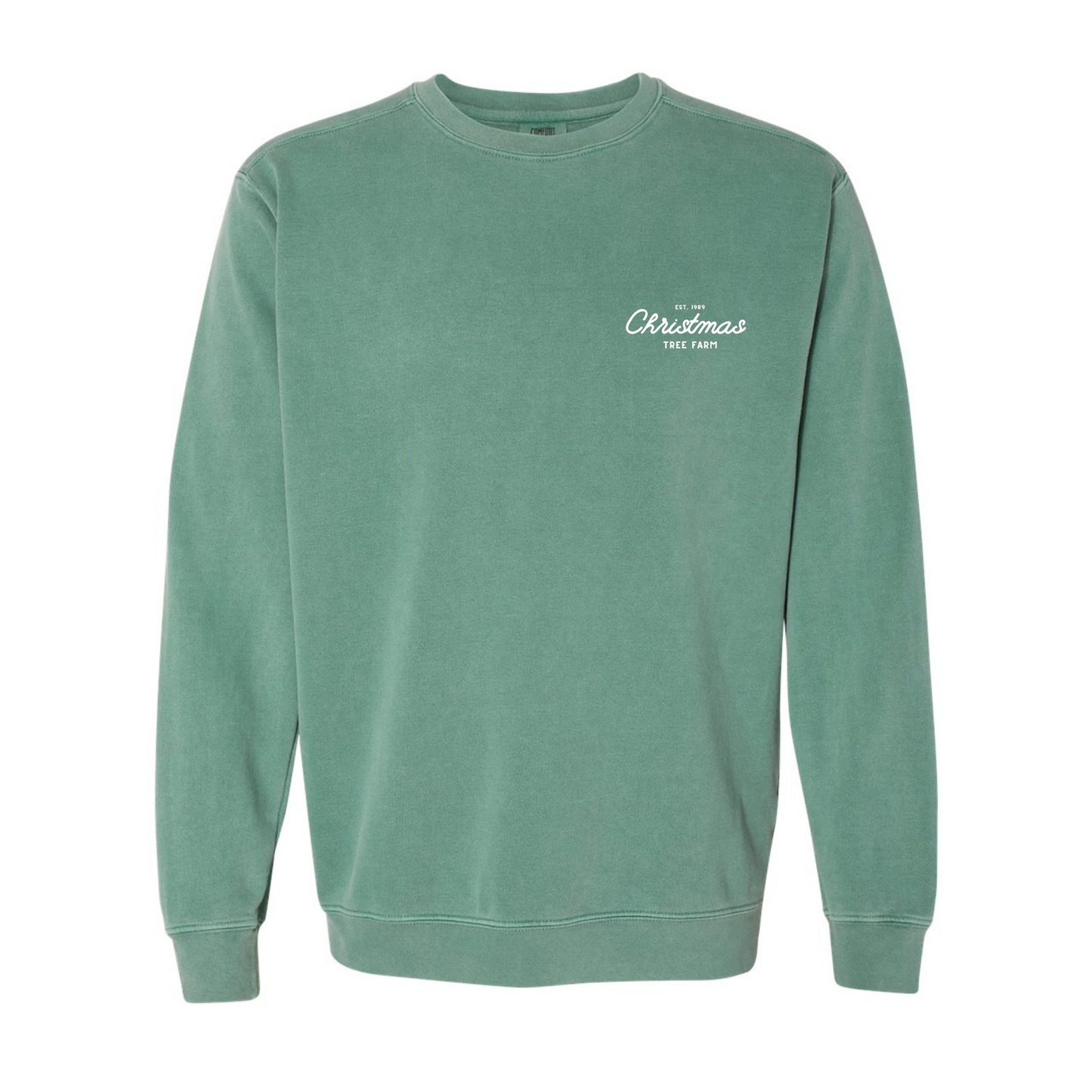 Christmas Tree Farm Embroidered Comfort Colors Crewneck