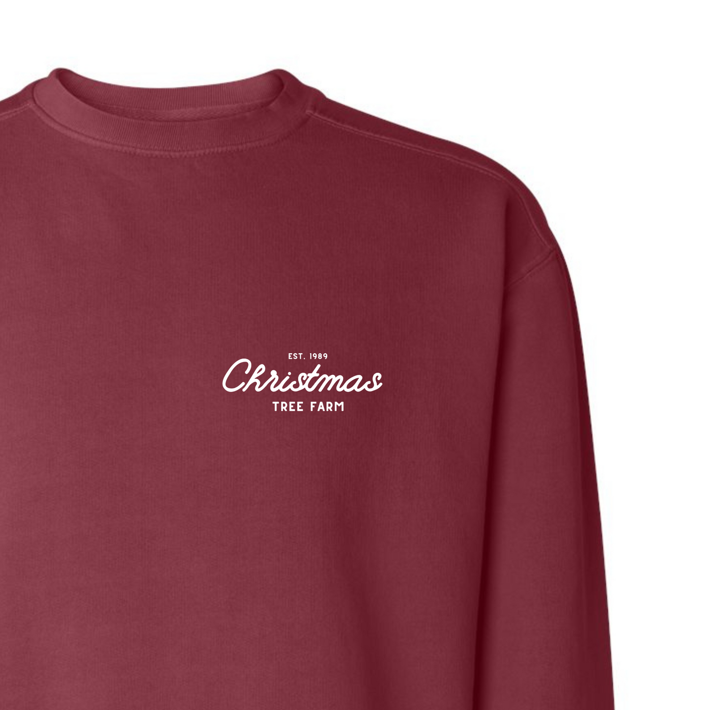 Christmas Tree Farm Embroidered Comfort Colors Crewneck