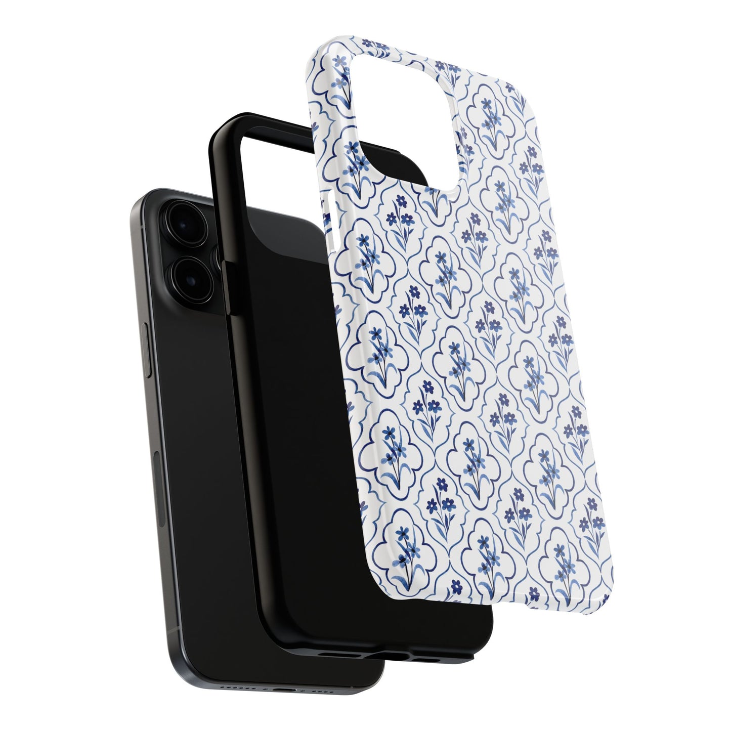 Indigo Floral Tile Phone Case
