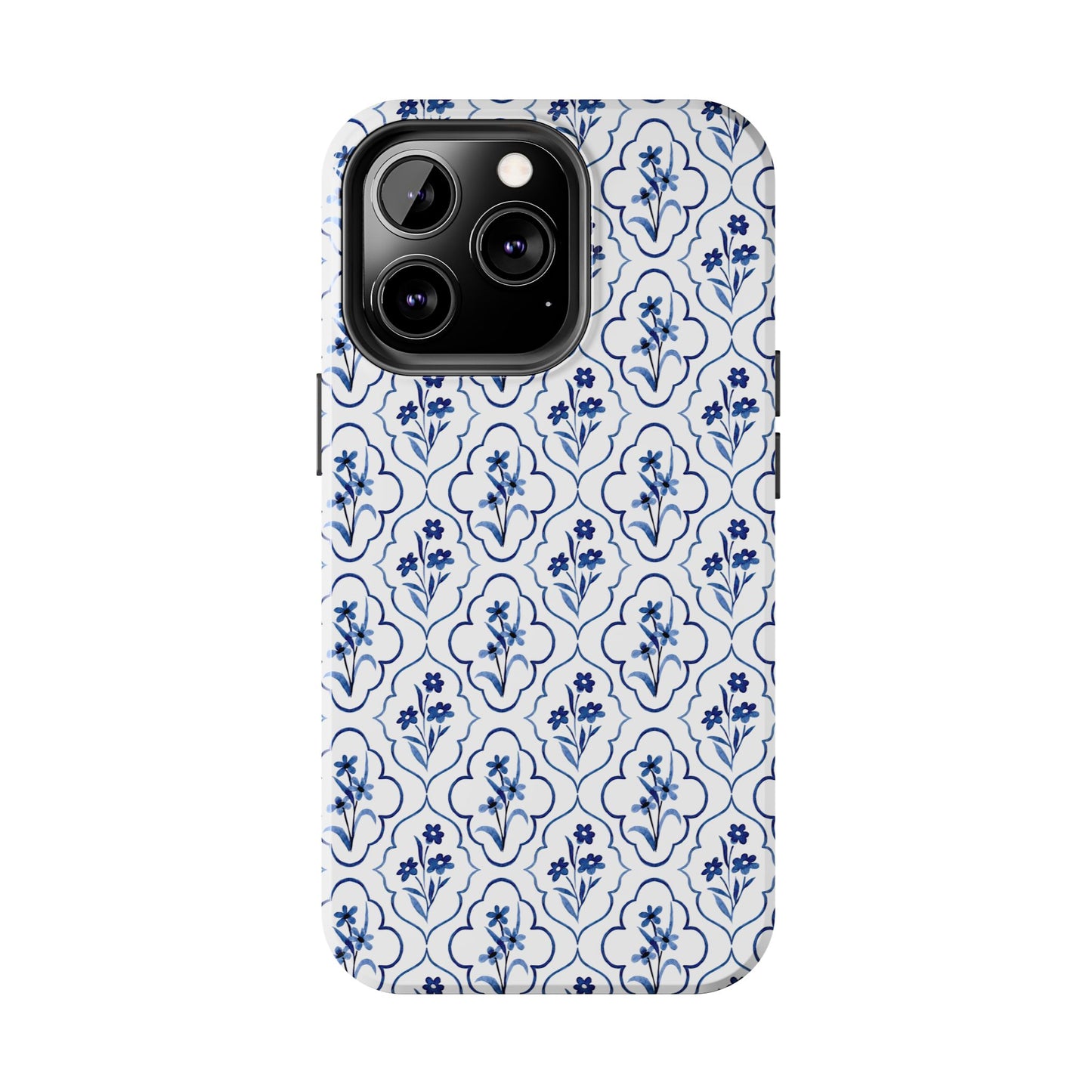 Indigo Floral Tile Phone Case