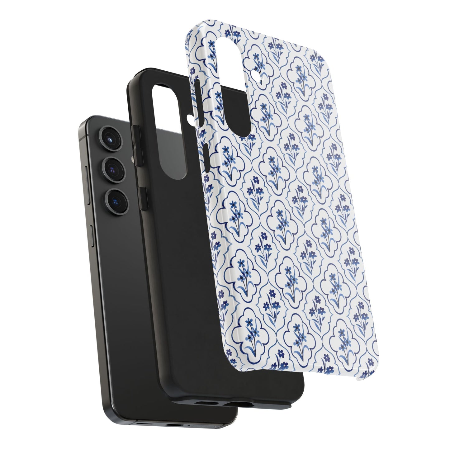 Indigo Floral Tile Phone Case