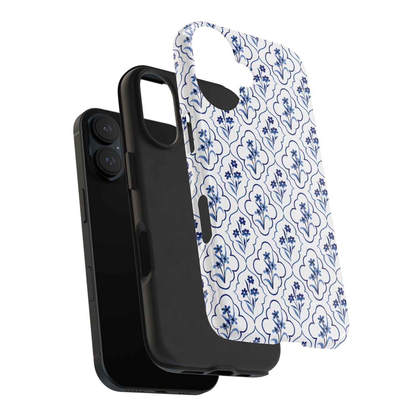 Indigo Floral Tile Phone Case