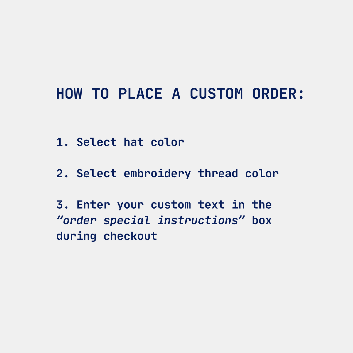 Custom Baseball Cap – Serif Font