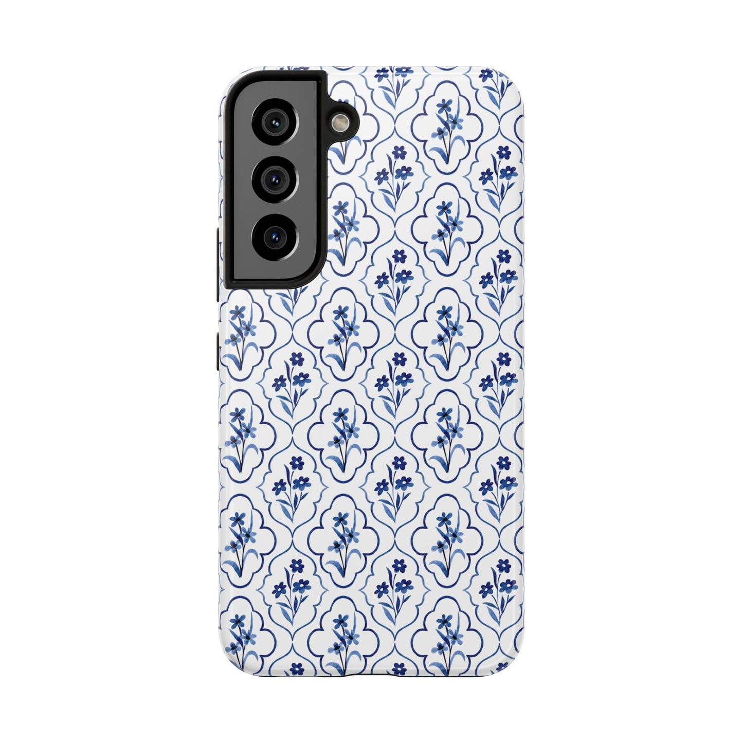 Indigo Floral Tile Phone Case
