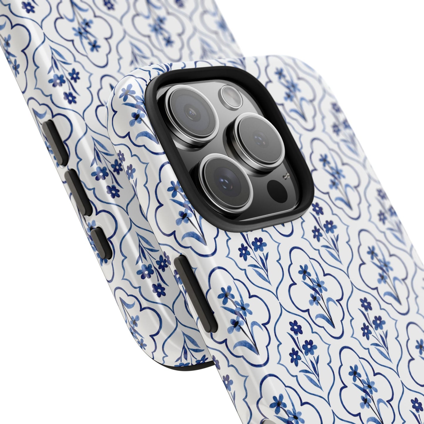Indigo Floral Tile Phone Case