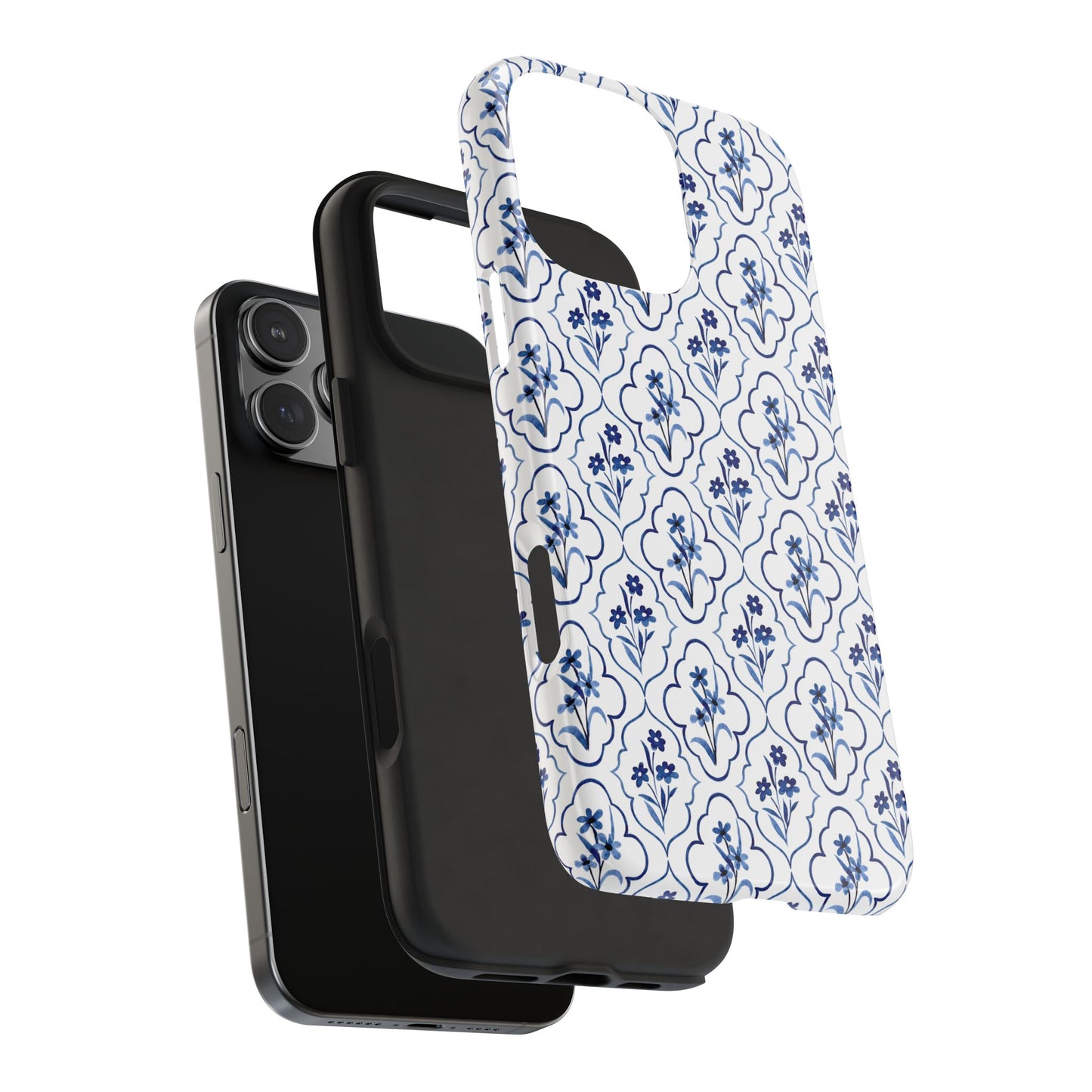 Indigo Floral Tile Phone Case