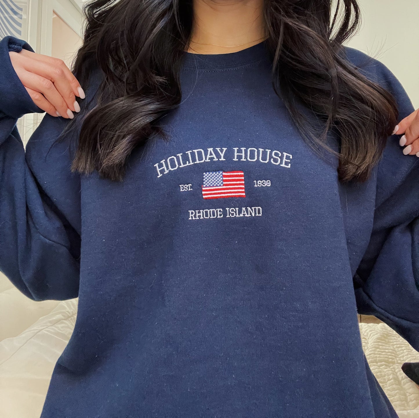Holiday House Embroidered Crewneck