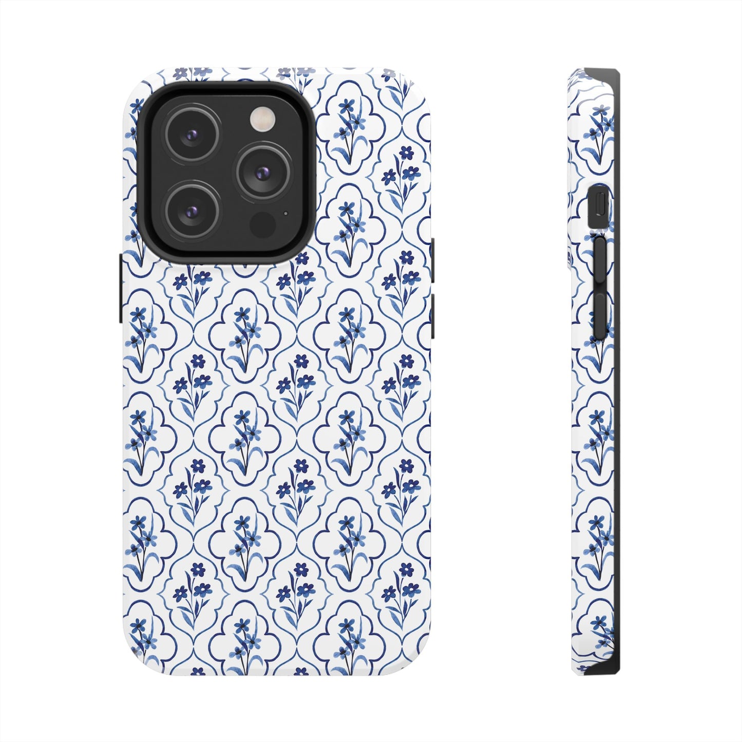 Indigo Floral Tile Phone Case