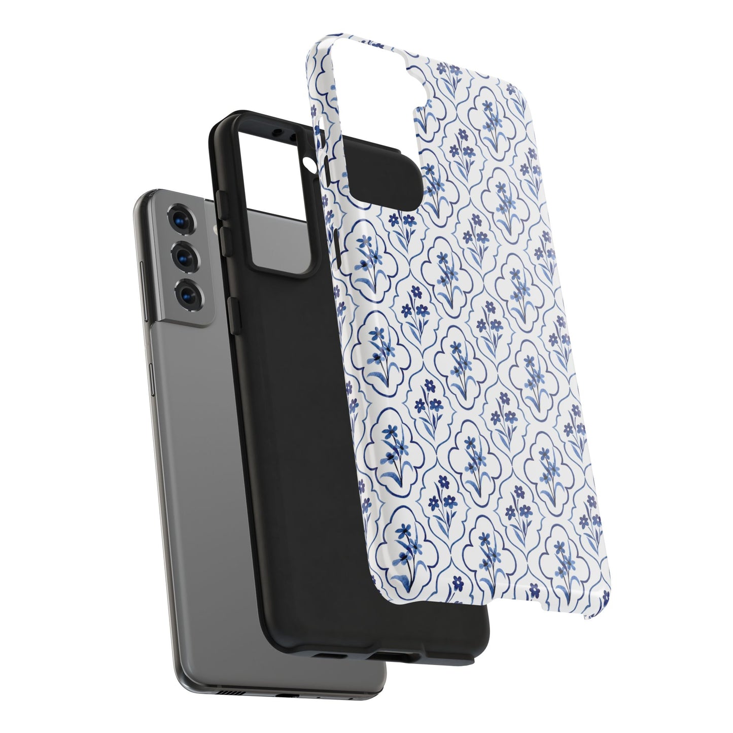 Indigo Floral Tile Phone Case