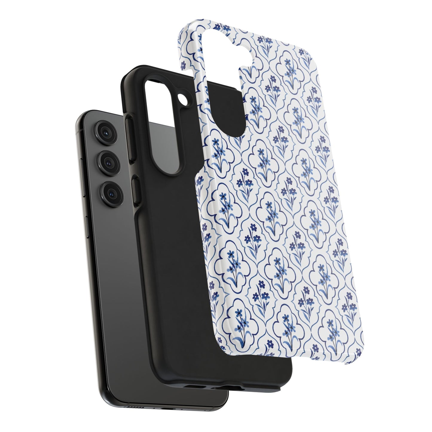 Indigo Floral Tile Phone Case