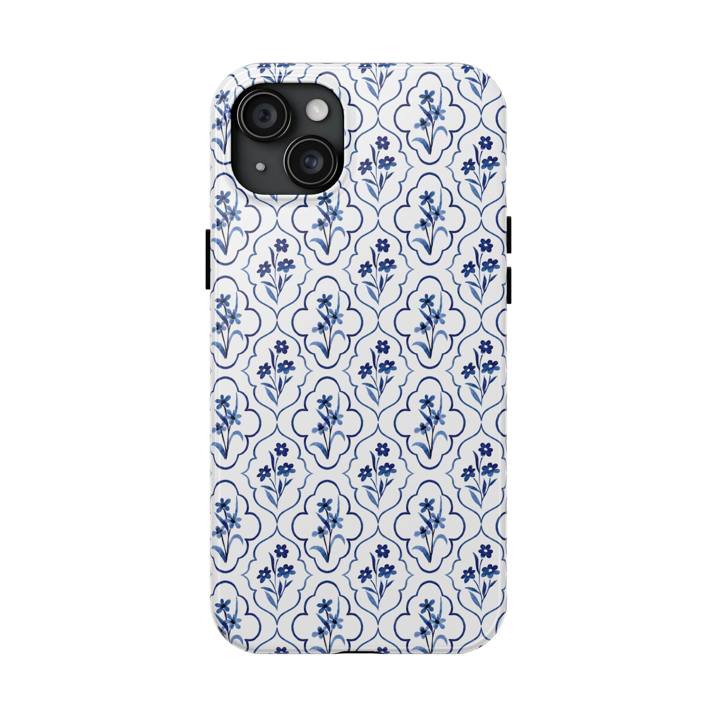 Indigo Floral Tile Phone Case