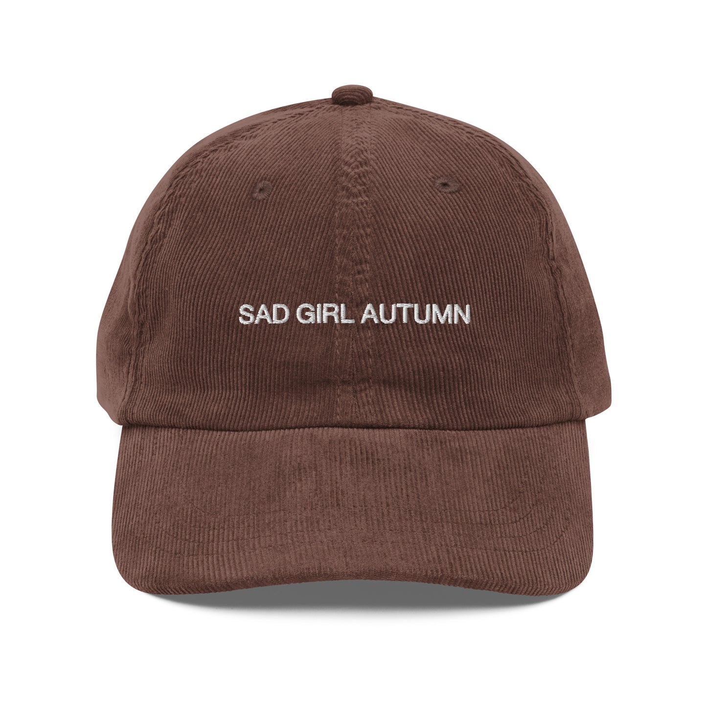 Sad Girl Autumn Corduroy Baseball Cap