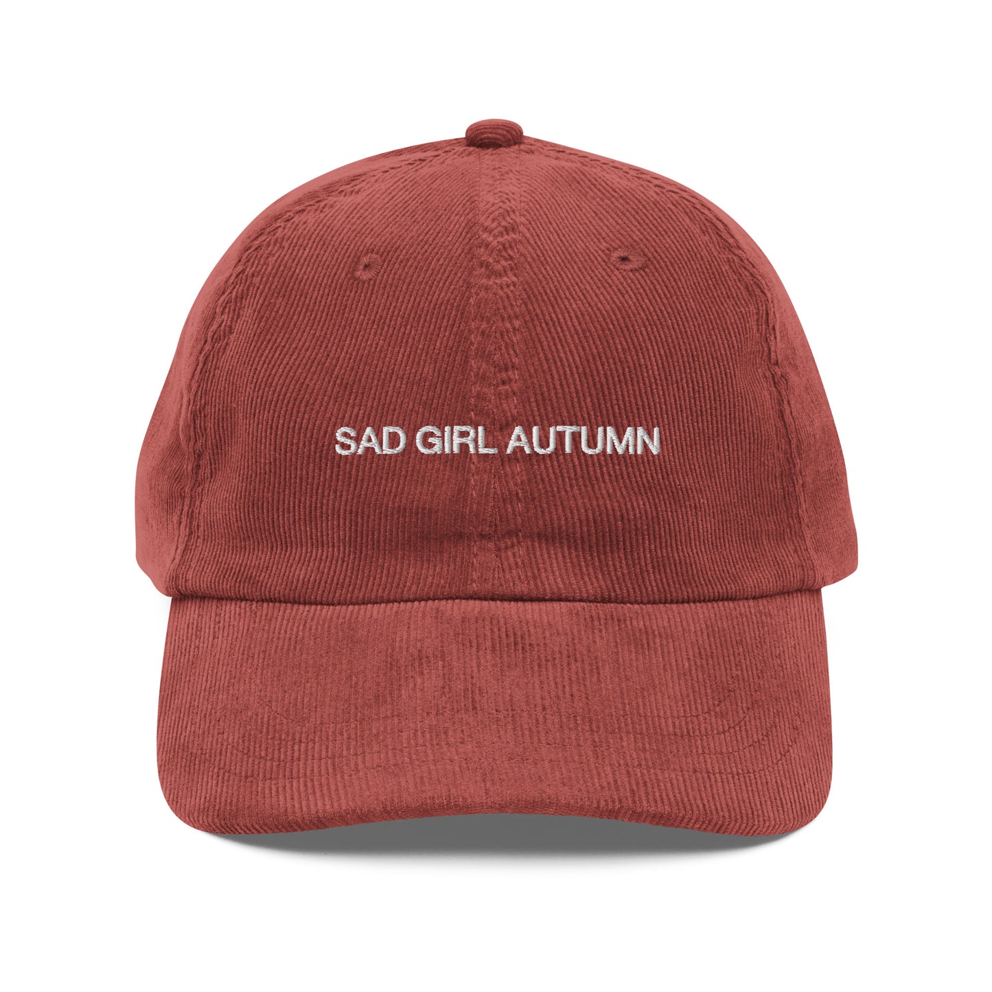 Sad Girl Autumn Corduroy Baseball Cap
