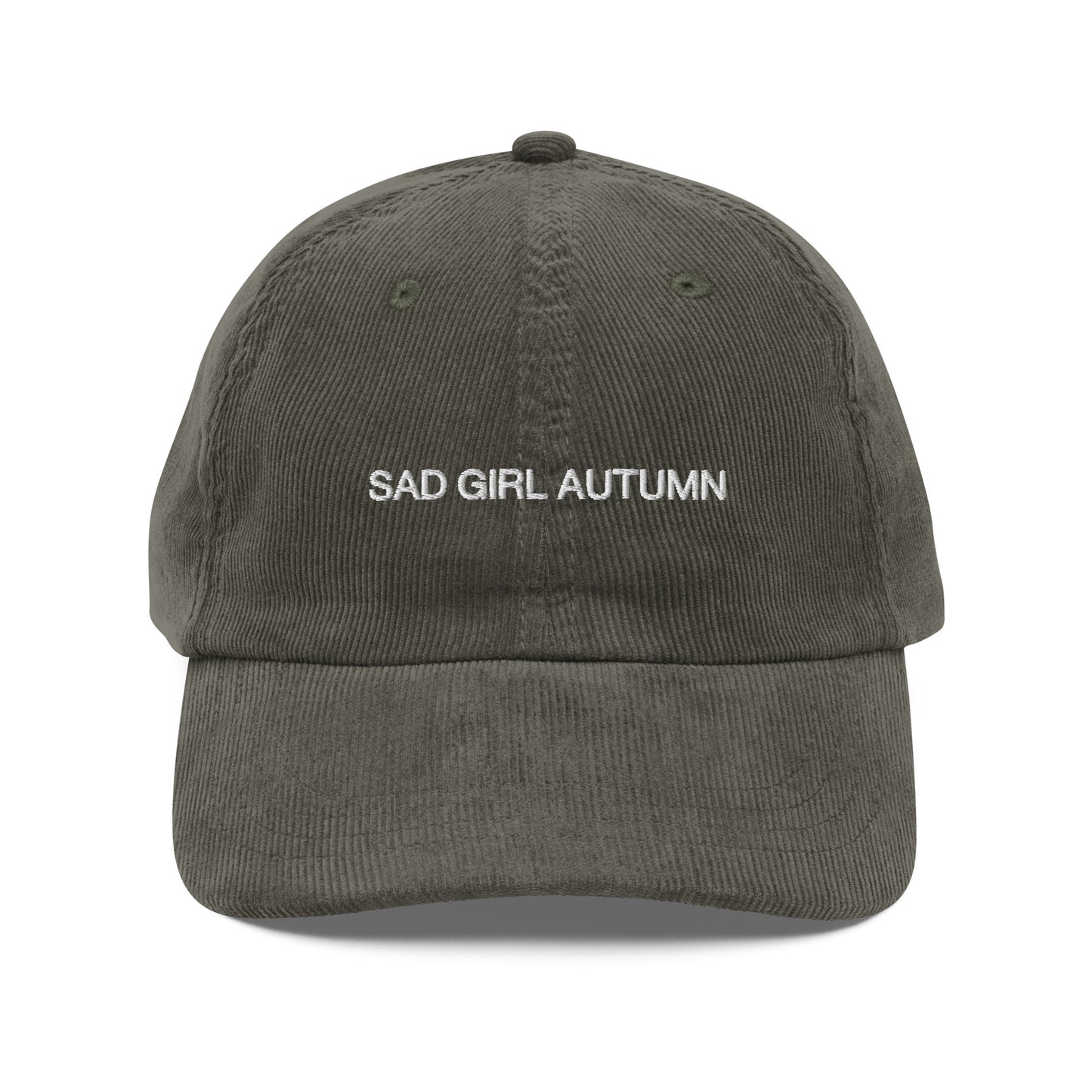 Sad Girl Autumn Corduroy Baseball Cap