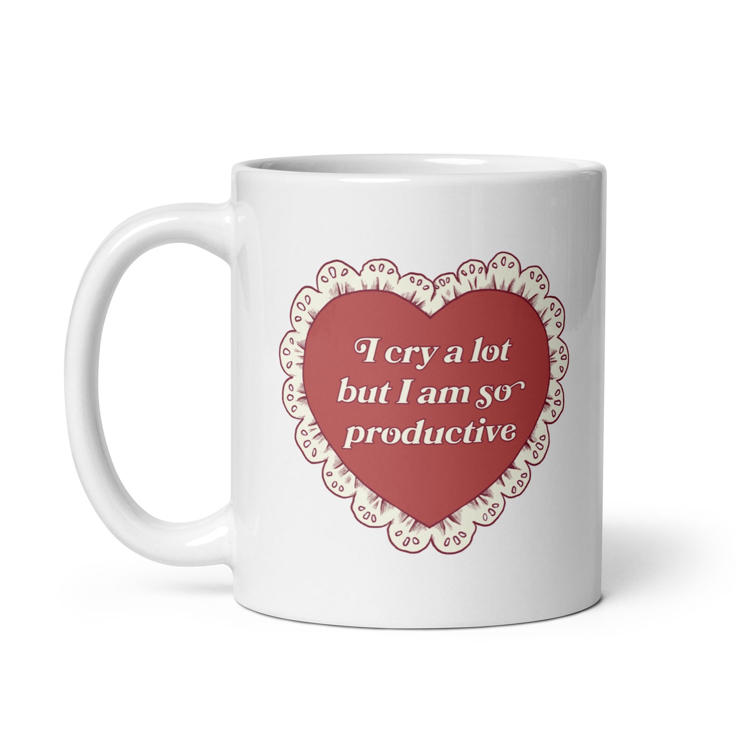 So Productive Lace Heart Mug