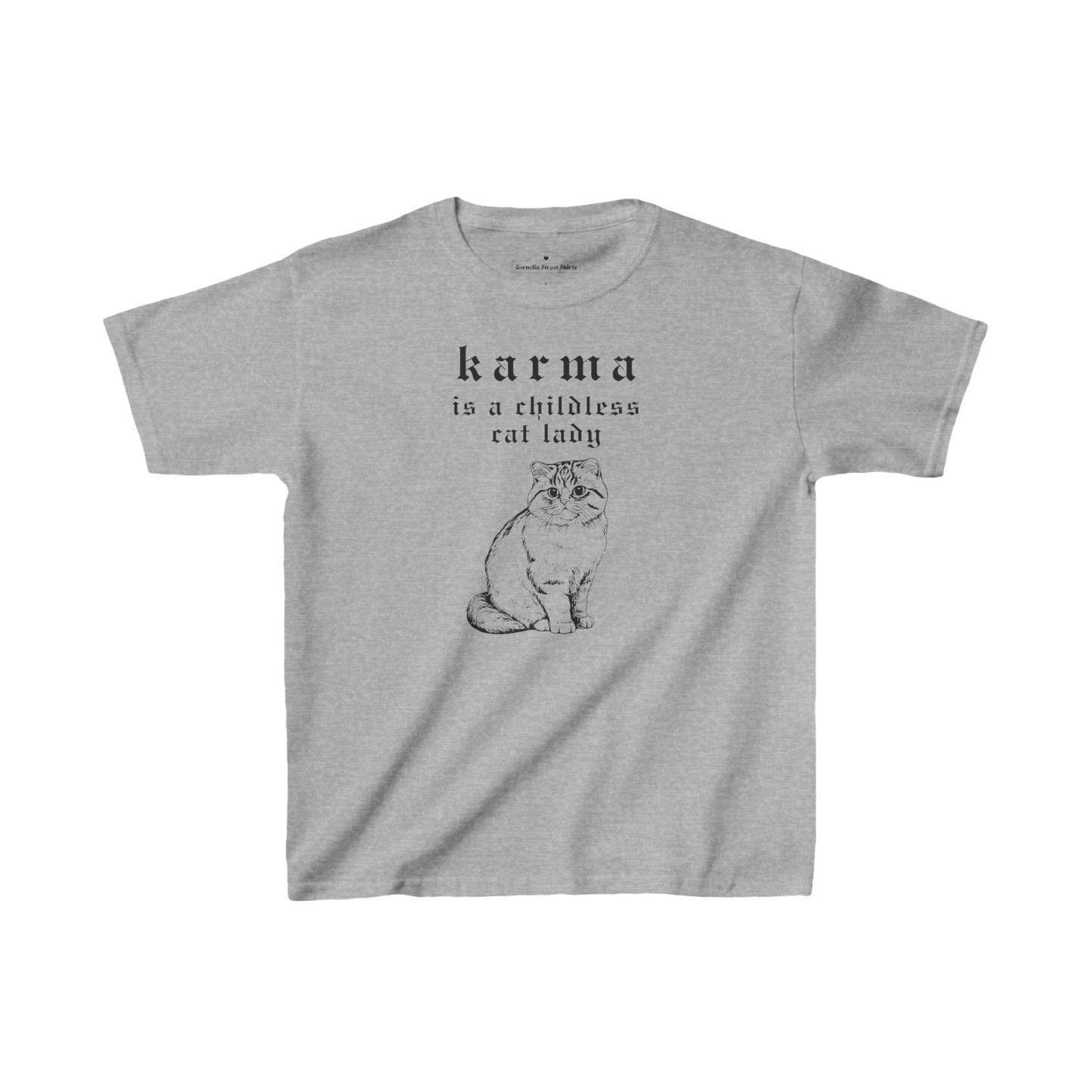 Karma is a Childless Cat Lady Baby Tee