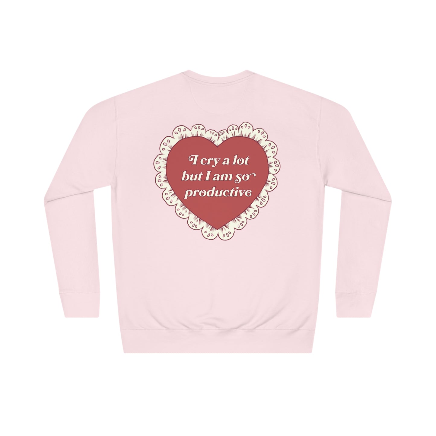 So Productive Lace Heart Crewneck (Front and Back)