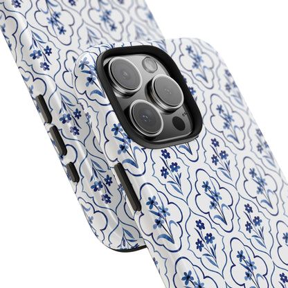 Indigo Floral Tile Phone Case