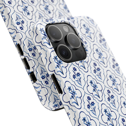 Indigo Floral Tile Phone Case