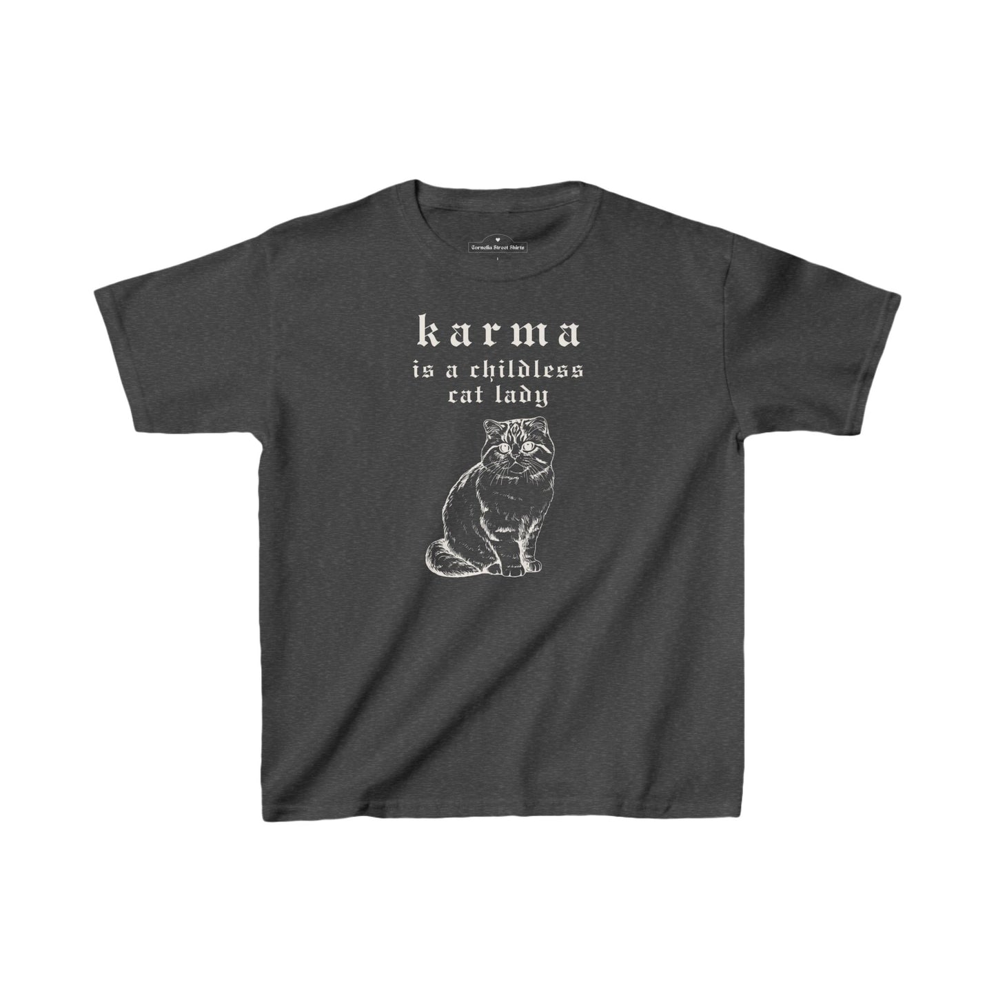 Karma is a Childless Cat Lady Baby Tee