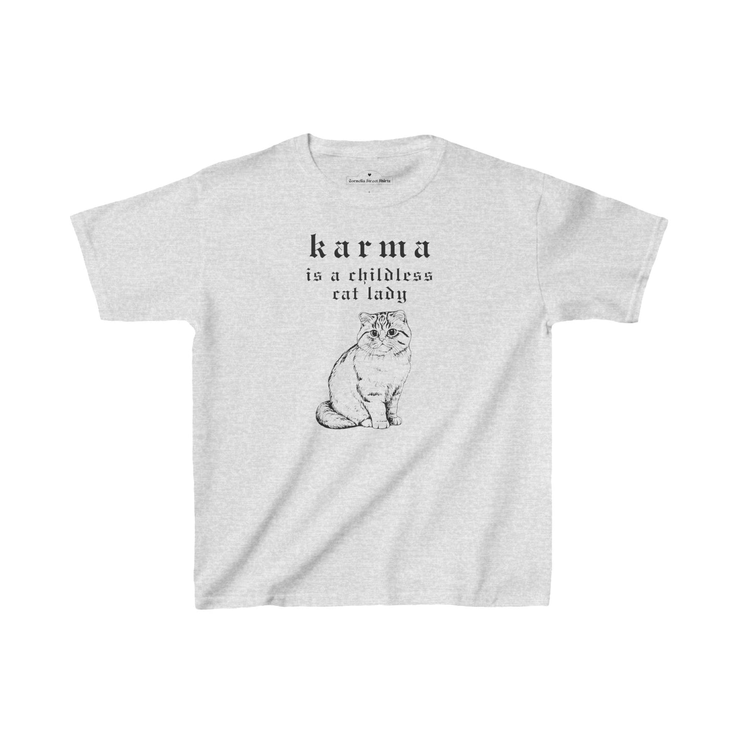 Karma is a Childless Cat Lady Baby Tee