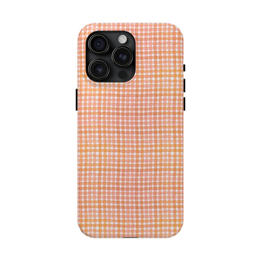 Orange Gingham Phone Case