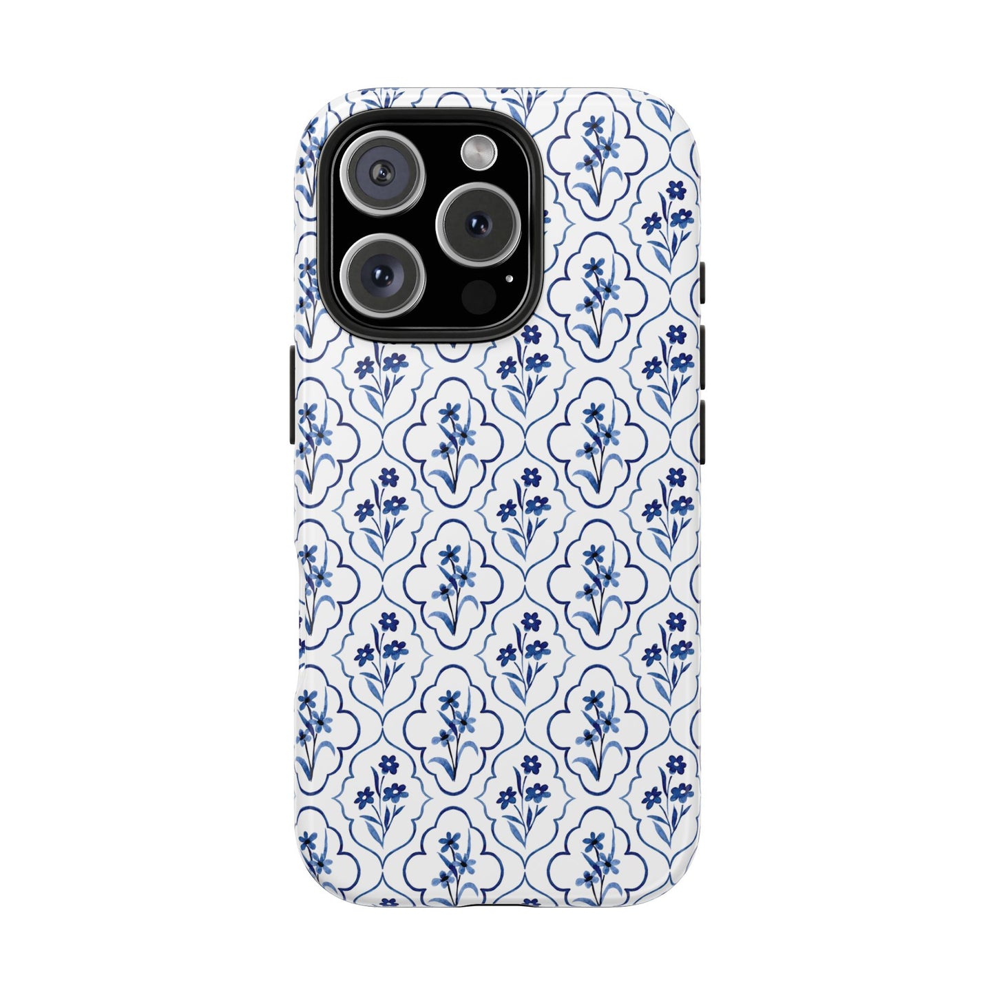 Indigo Floral Tile Phone Case