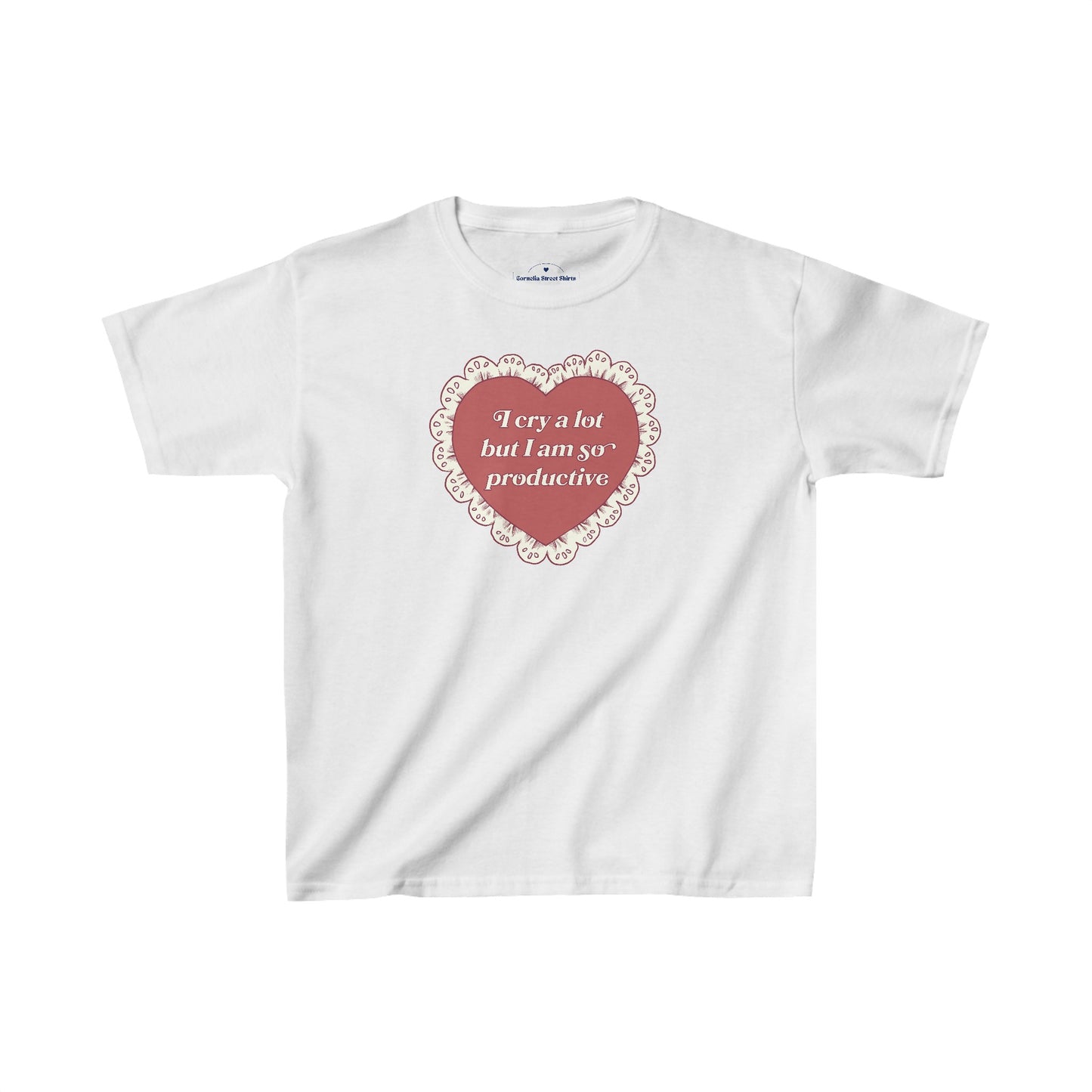 So Productive Lace Heart Baby Tee