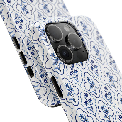 Indigo Floral Tile Phone Case