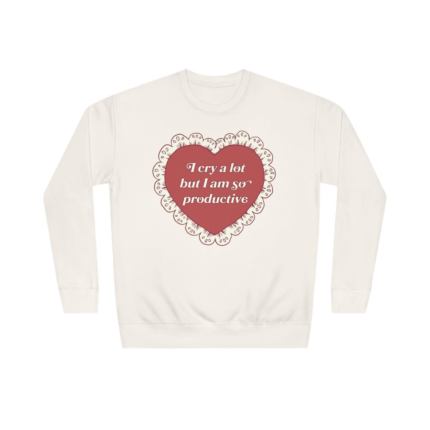 So Productive Lace Heart Crewneck