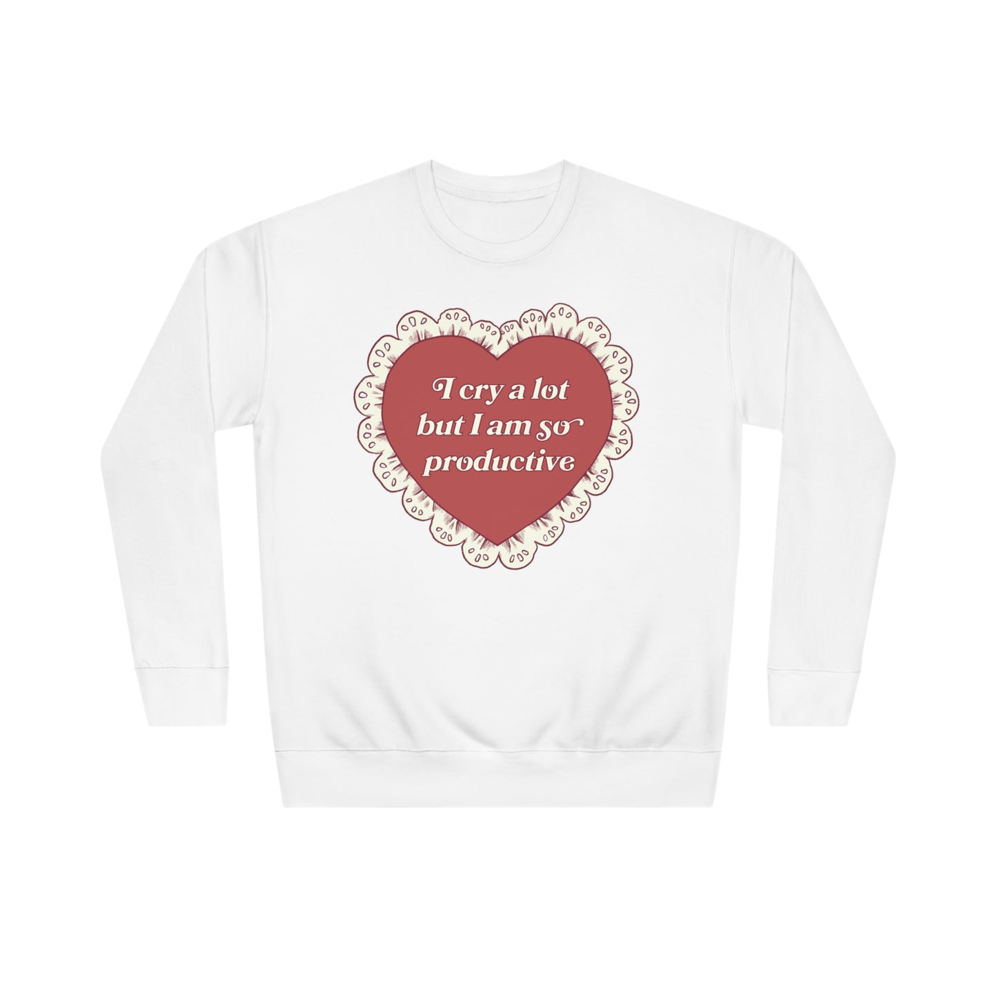 So Productive Lace Heart Crewneck